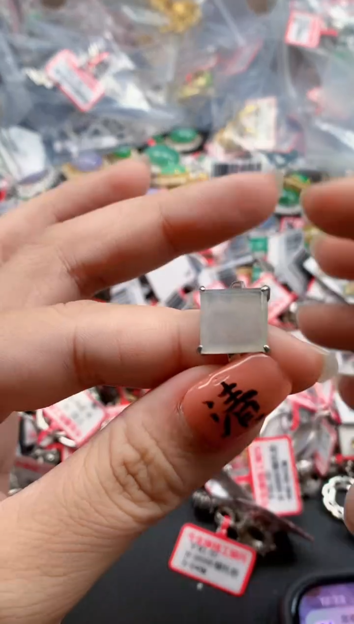 银S925镶嵌戒指翡翠天然A货缅甸翡翠
