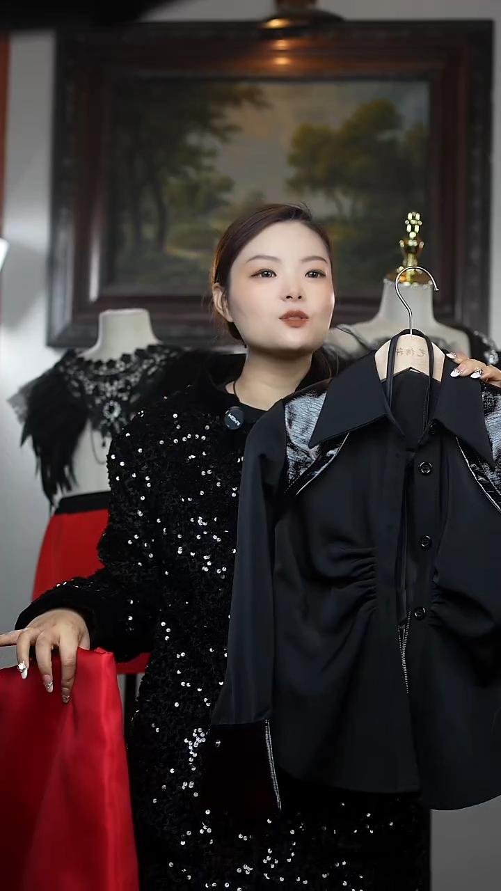 娟*红色披肩艺桐轩儿童礼服