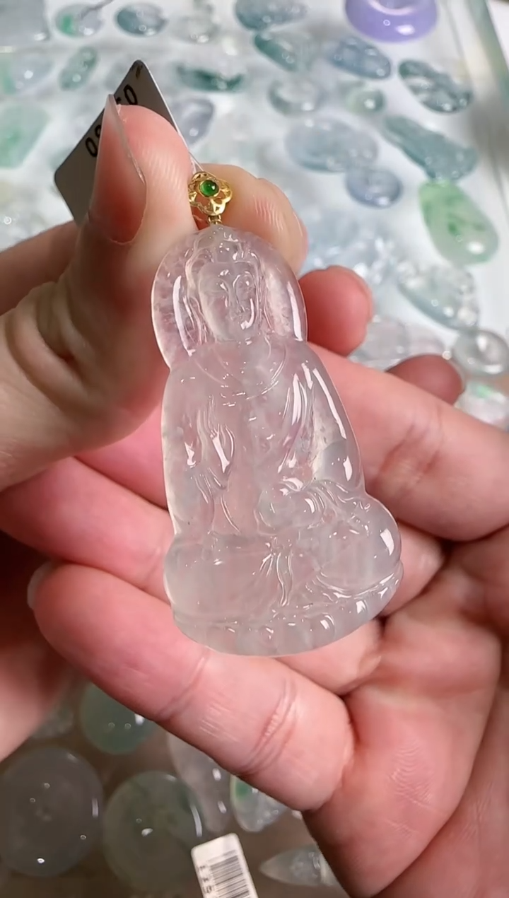 【闪购商品】翡翠吊坠(不含链)18K金镶嵌··