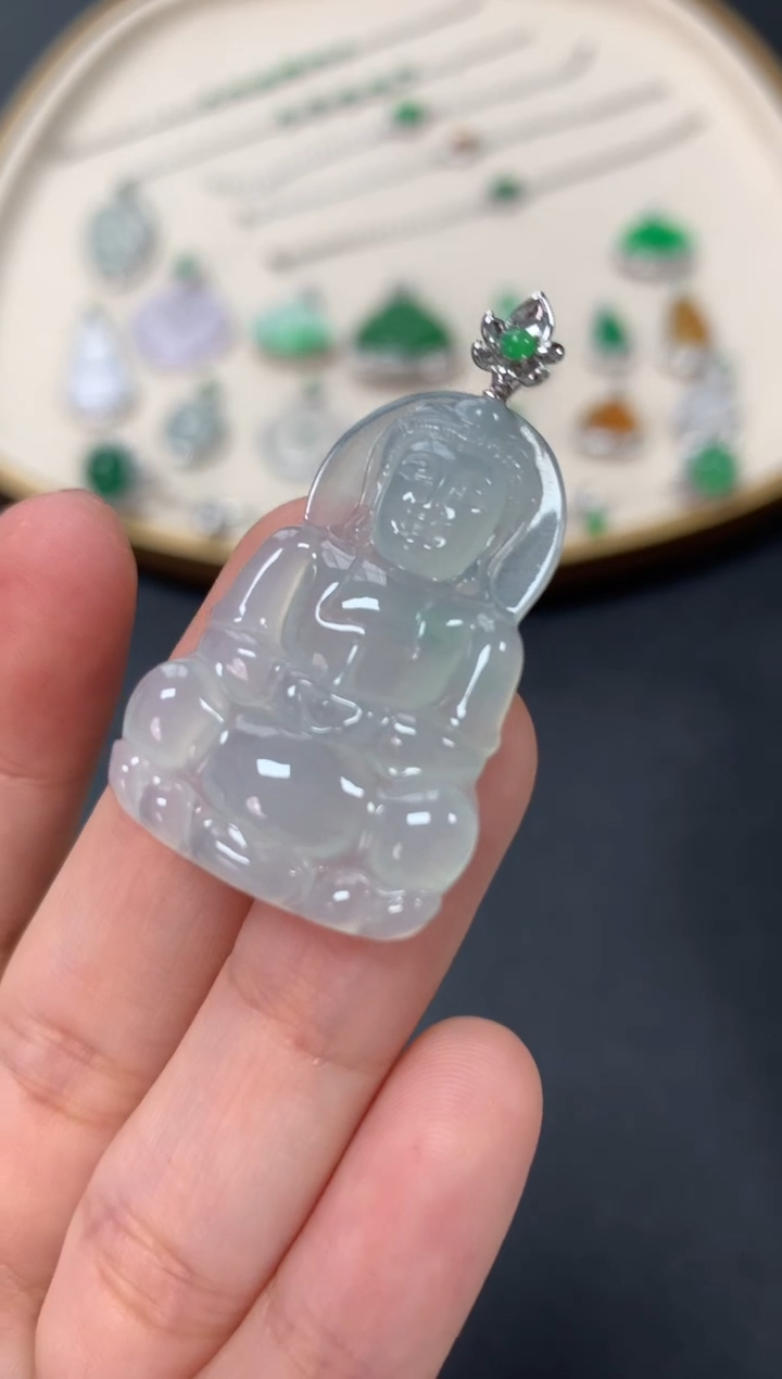 【闪购商品】翡翠吊坠(不含链)18K金镶嵌2980