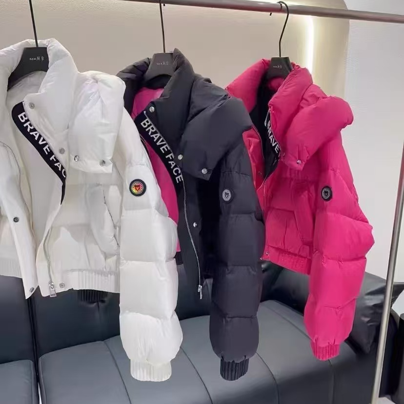 新款爆款正品网络款立领连帽洋气冬季年轻时尚羽绒服加厚短款