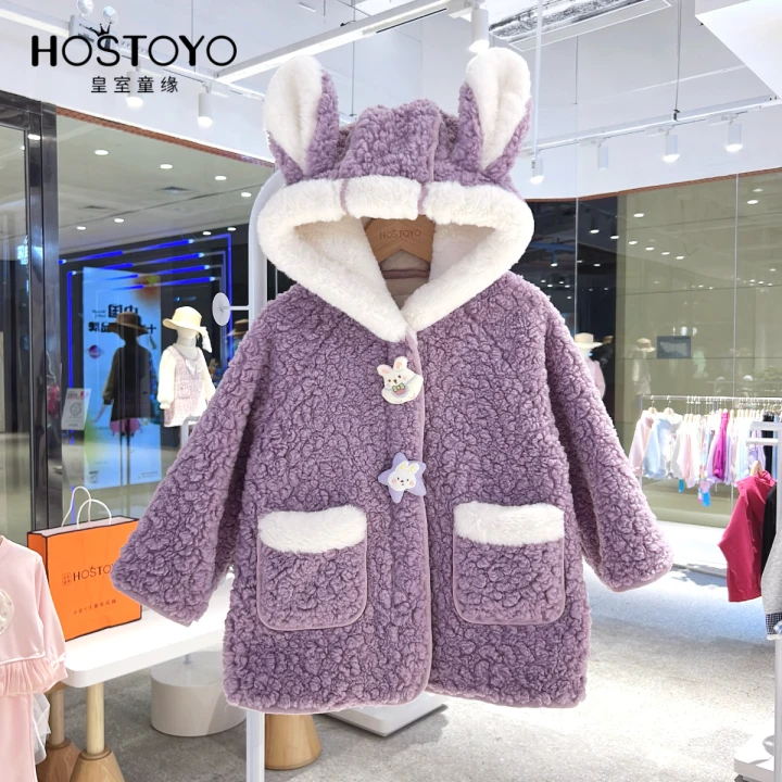 2025冬季女童新款加绒加厚休闲可爱连帽外套17830107008