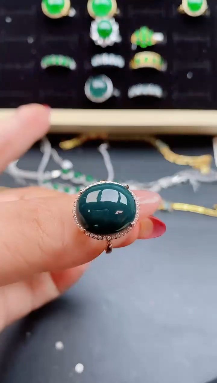 【闪购商品】翡翠戒指银S925镶嵌32321