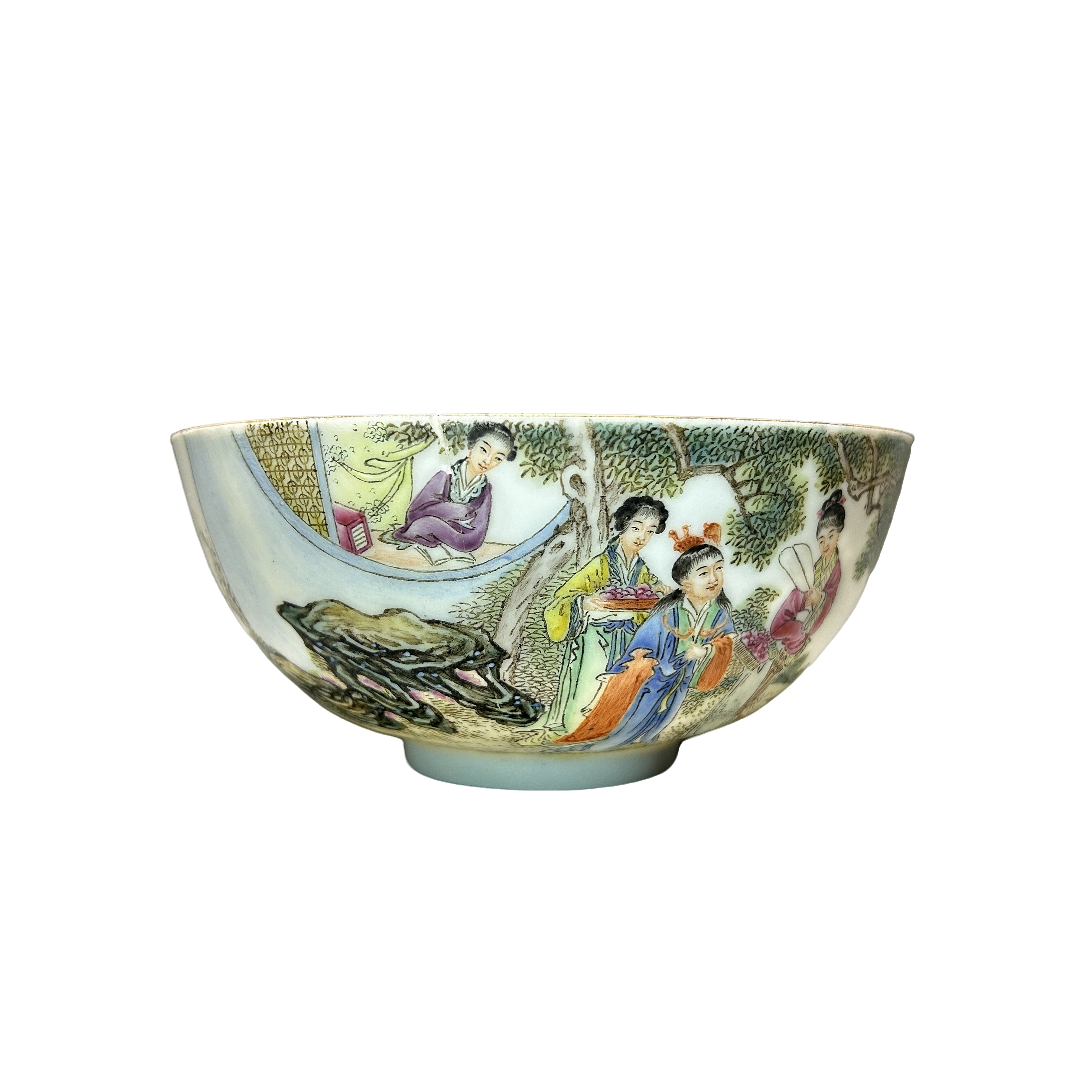 24130048X珐琅彩西厢记人物诗文碗