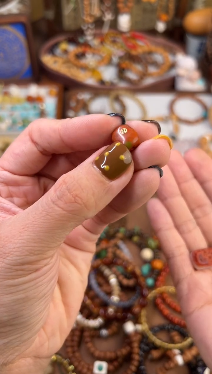 没****子包浆铜钱糖豆单颗裸石