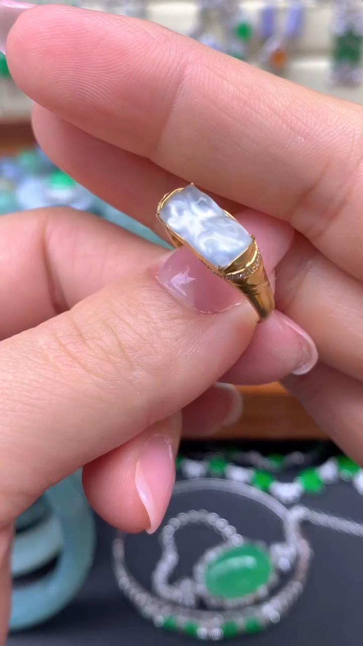 【闪购商品】翡翠戒指18K金镶嵌267-天然翡翠