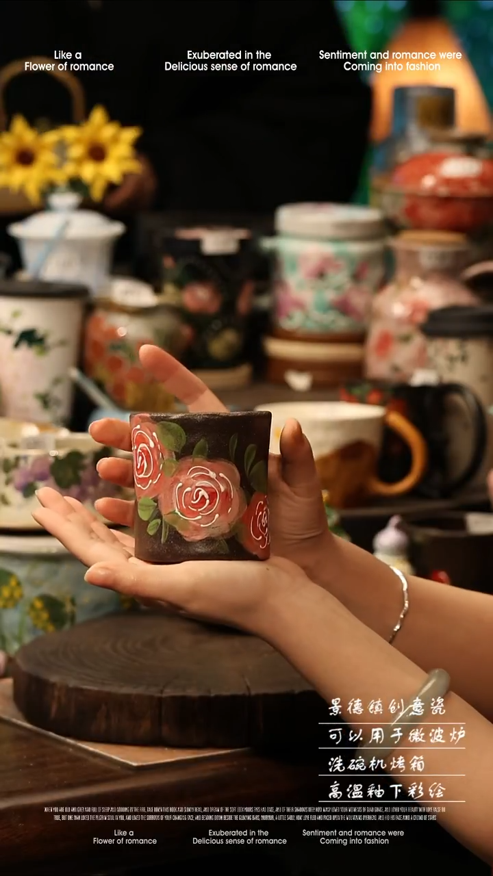 陶瓷景德镇高温釉下彩手工手绘款式@A0166@