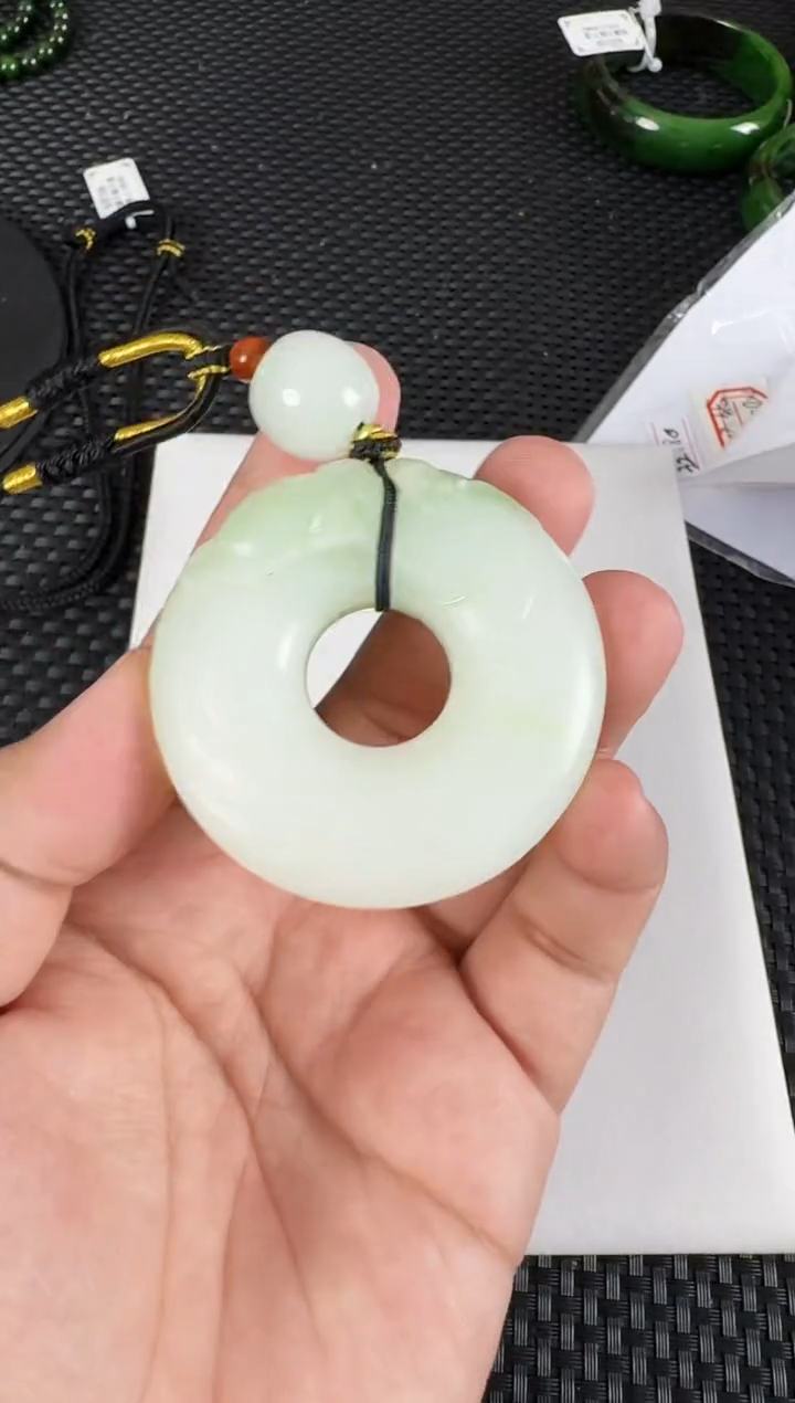 【闪购商品】和田玉（碧玉）吊坠未镶嵌翠青约55MM