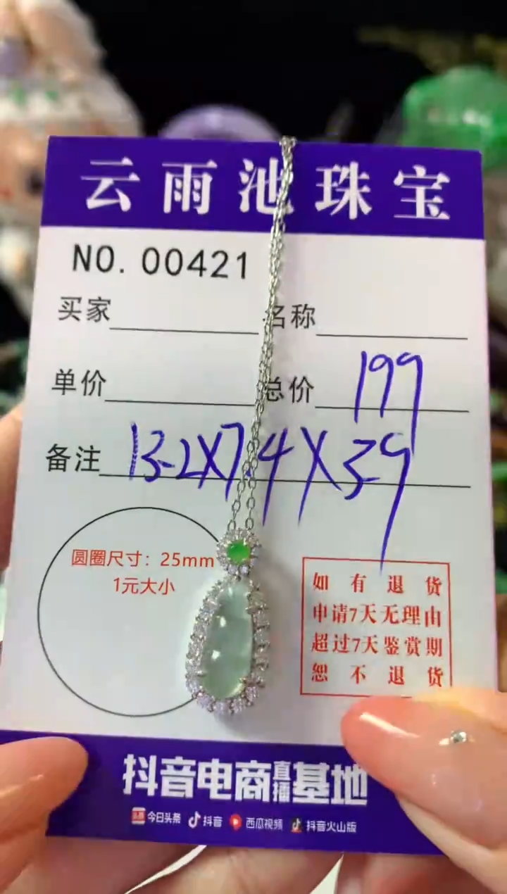 颈饰银S925镶嵌翡翠翡翠