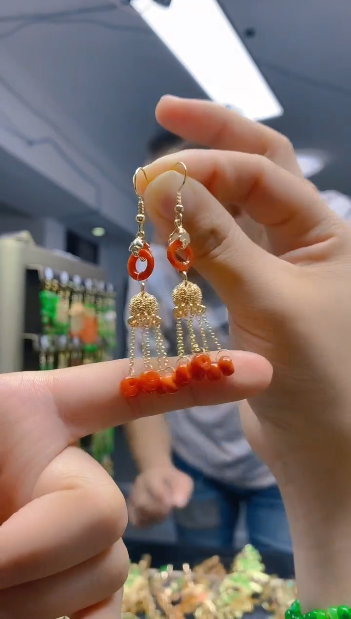 【闪购商品】翡翠耳饰合金0186翡翠耳钩