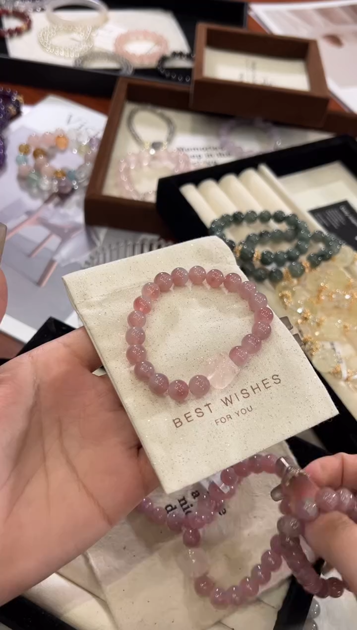 【闪购商品】水晶手链合金紫马粉手链