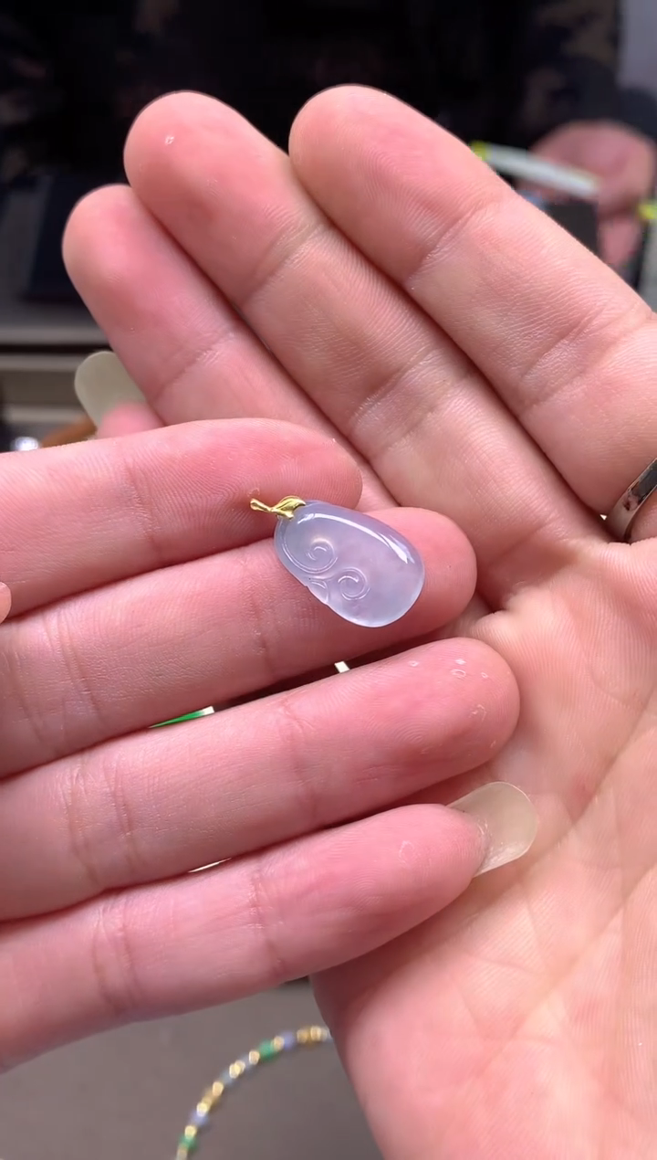 【闪购商品】翡翠颈饰18K金镶嵌挂件