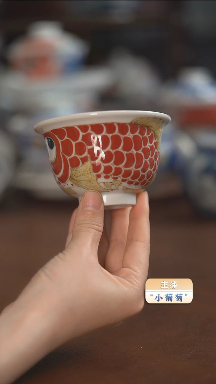 昨明  （福利价格）手绘柴窑纳福压手杯