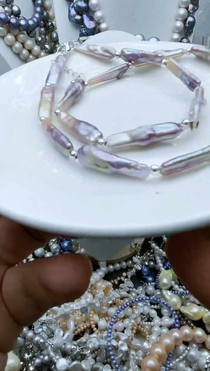 【闪购商品】淡水珍珠颈饰钛钢1