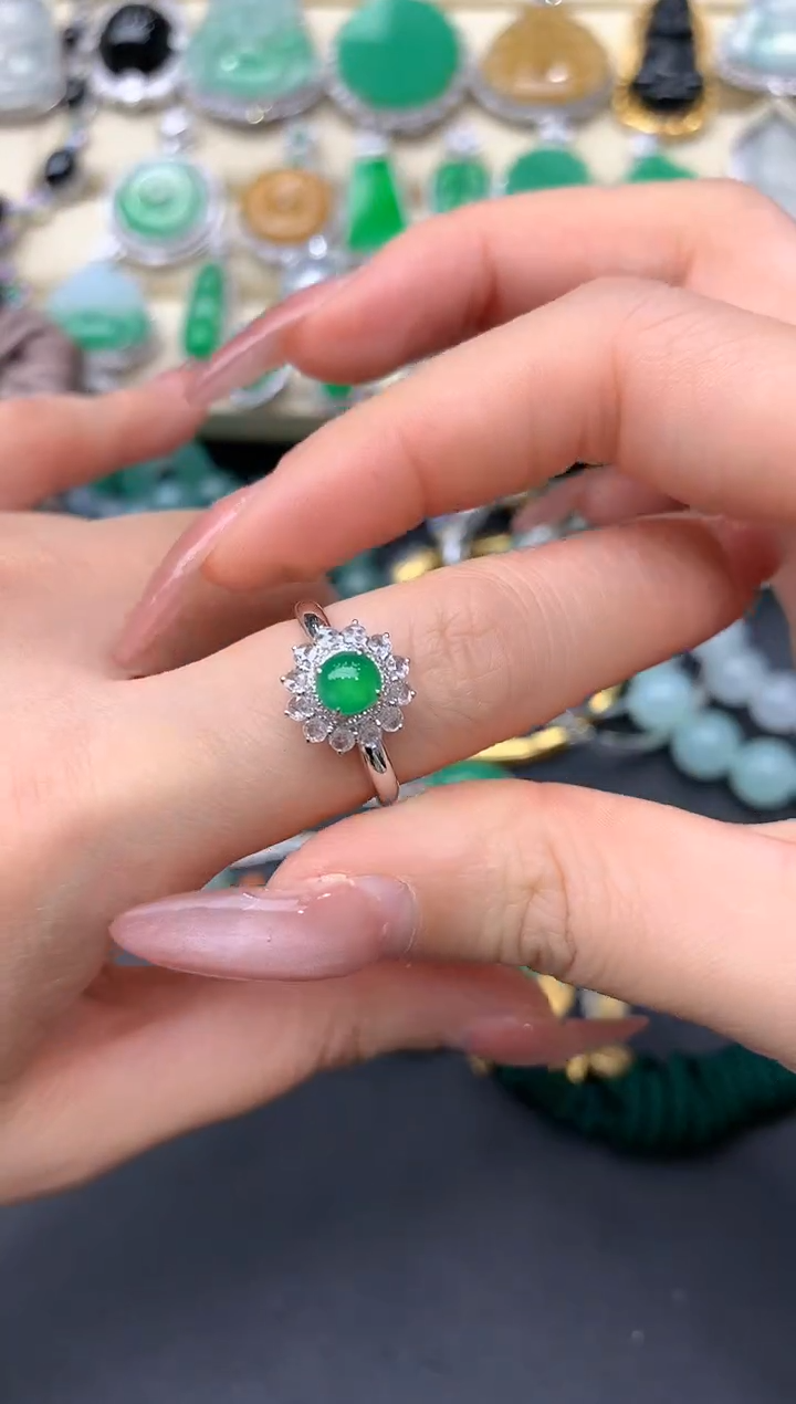 【闪购商品】翡翠戒指18K金镶嵌210-中国好珍宝