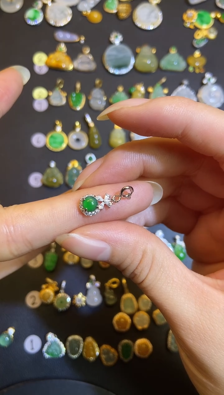 吊坠(不含链)银S925镶嵌翡翠1