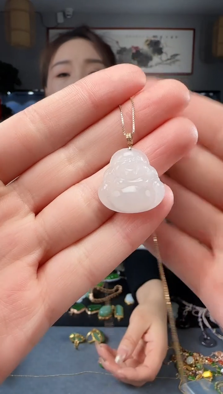【闪购商品】和田玉吊坠(不含链)18K金镶嵌1