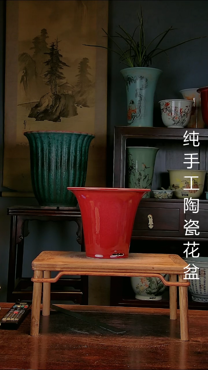 景德镇手工陶瓷花盆