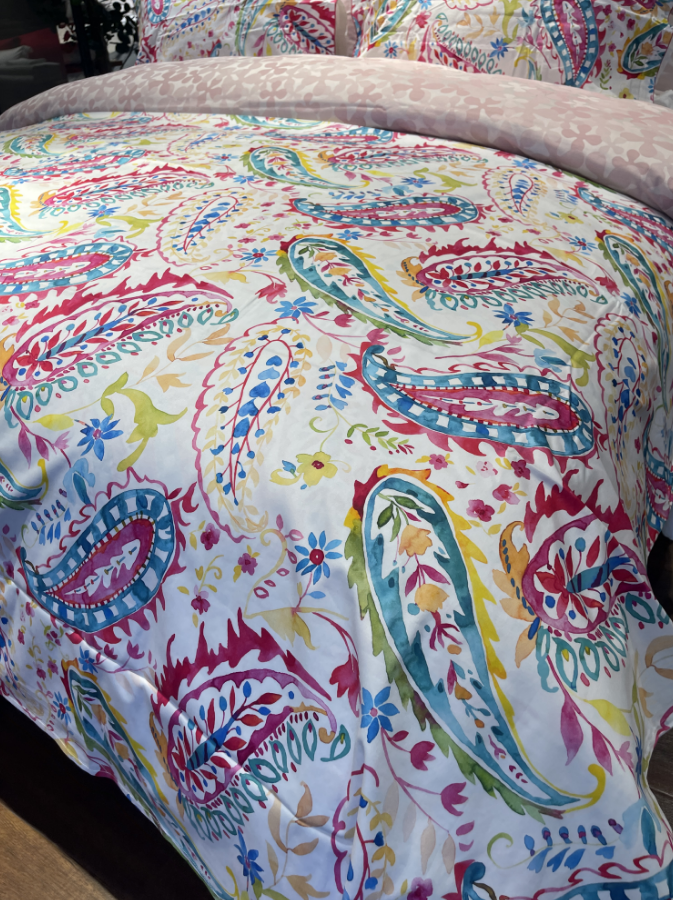 【花戒指】精选！印花空调被——佩斯利小镇·红