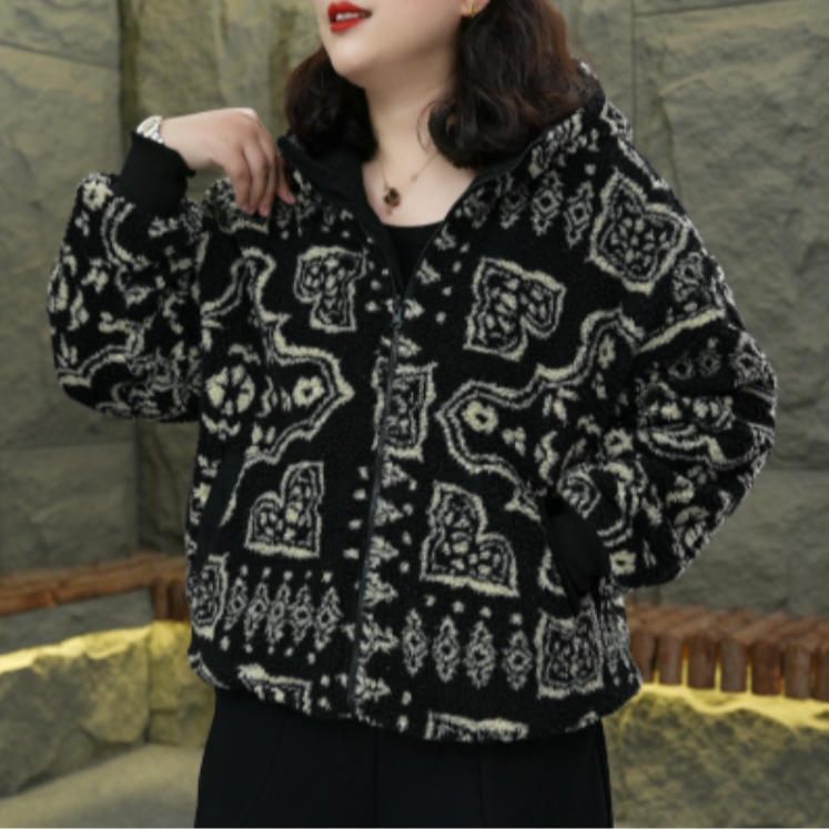 冬季新款复古连帽显瘦洋气宽松拉链双面穿棉服