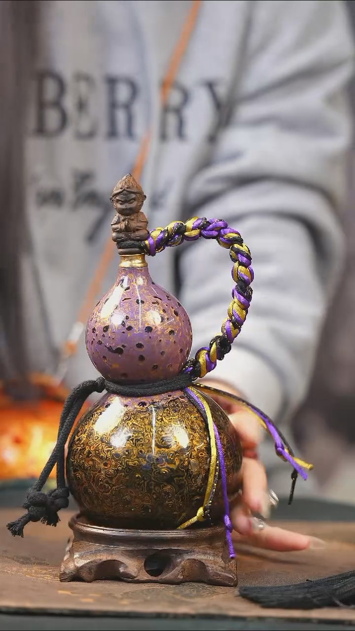 【闪购商品】XJ264漆艺酒葫芦不包手串及旋转底座