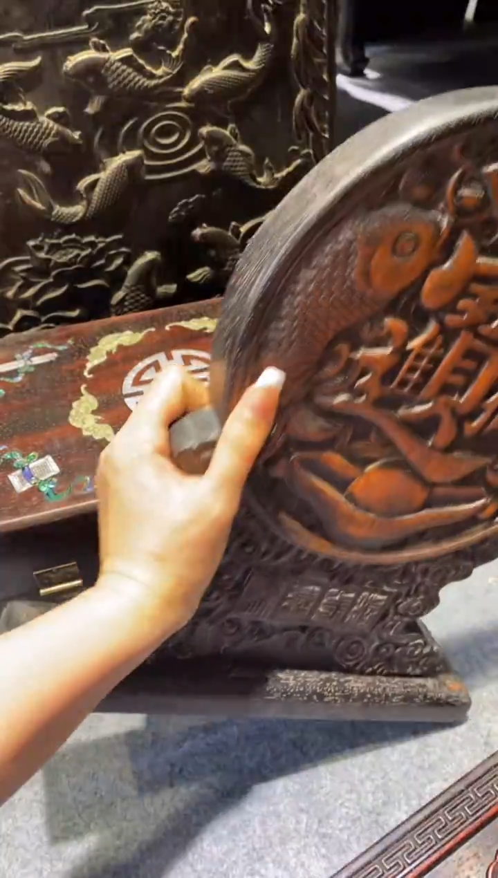 木紫檀拆件雕刻板以直播间实物为准微瑕老物件
