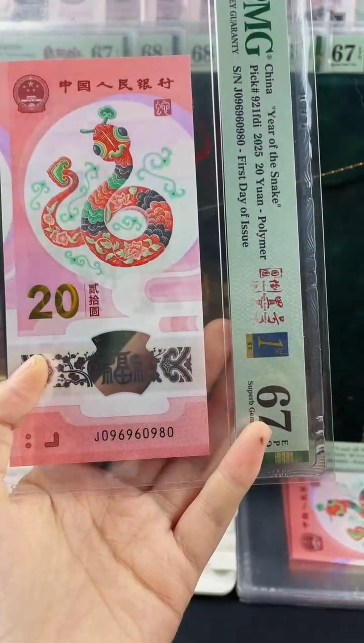 蛇钞圆圆号 首日标67分  