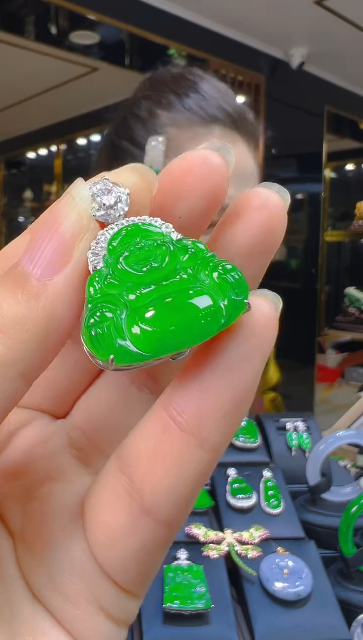 翡翠银S925镶嵌吊坠(赠链)011（多样性发其一）