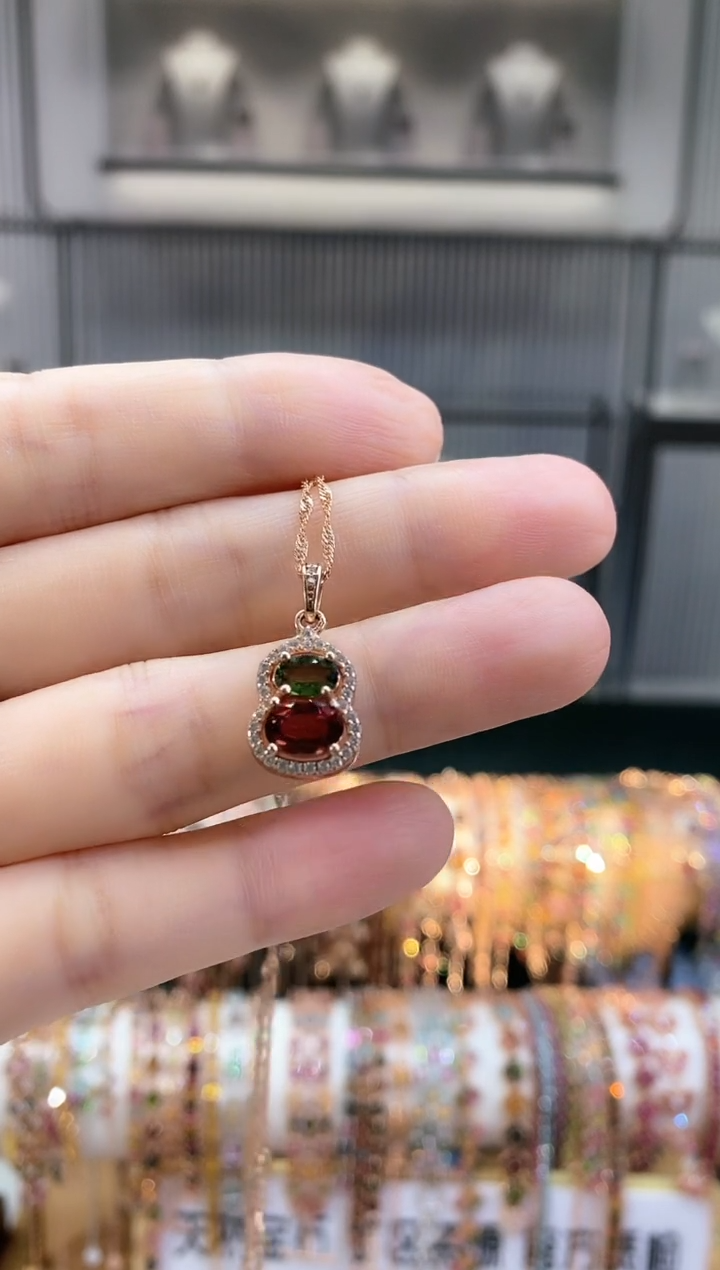 银S925镶嵌吊坠碧玺1155156655155