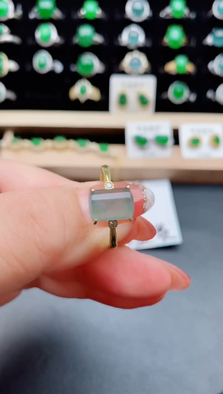 【闪购商品】翡翠戒指银S925镶嵌1221
