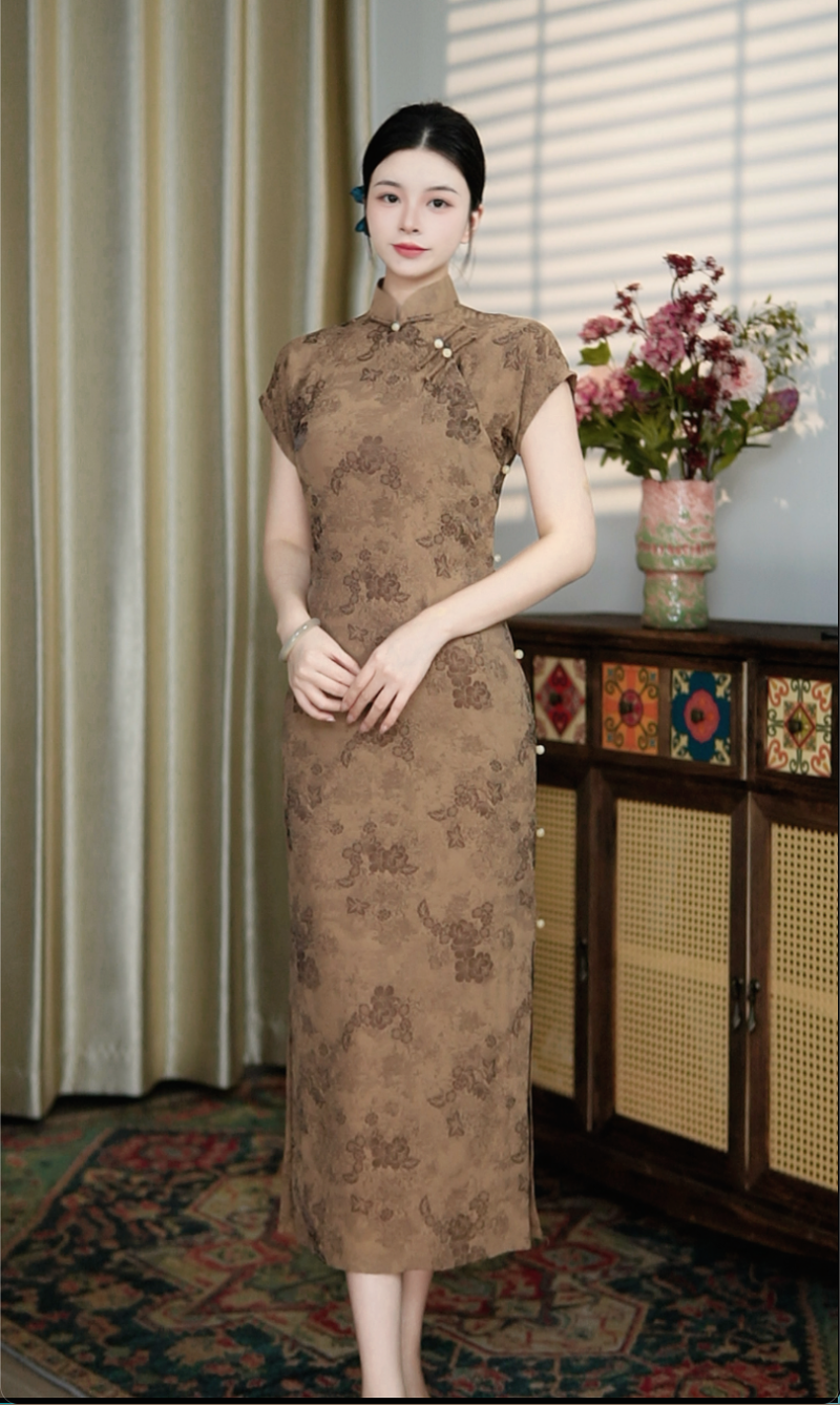 锦笙｜立秋125cm改良新中式手工款全开气质日常夏季单层修身旗袍
