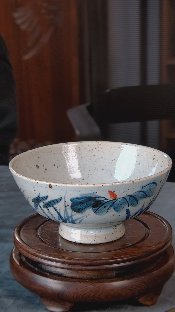 【闪购商品】碗景韵堂仿清官窑制粗陶碗（金鱼）