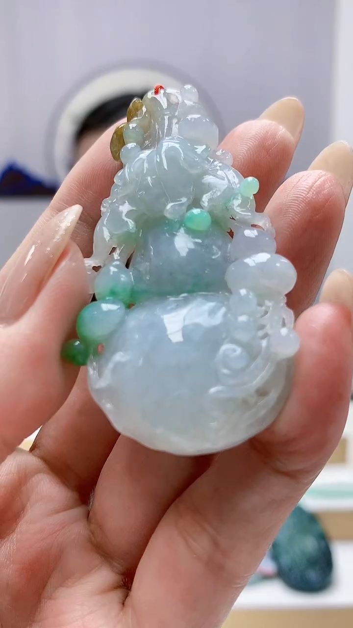 未镶嵌定制翡翠4852MM-毛货挂件77