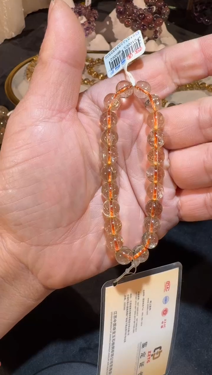 未镶嵌手串发晶SJ-481金发晶