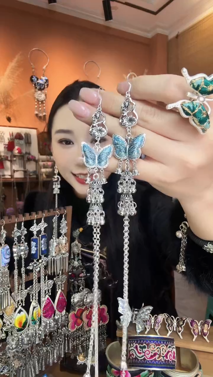 刺绣纯手工民族风耳环