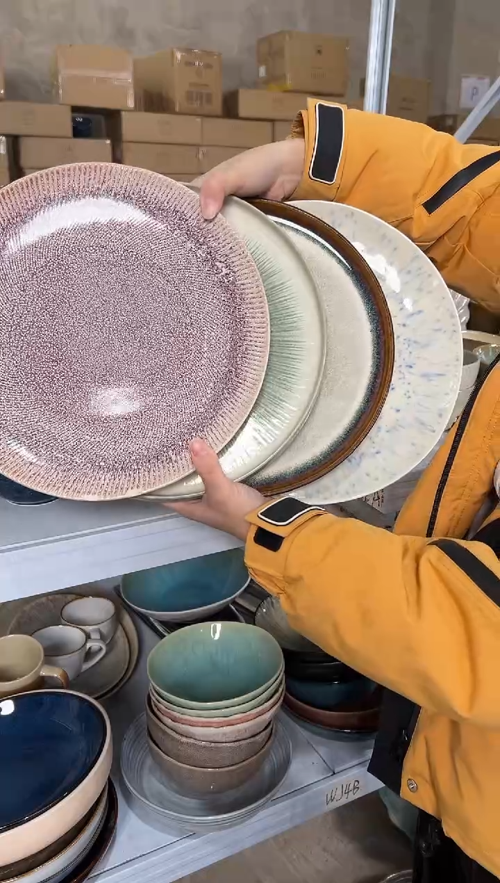 陶瓷外贸尾货瑕疵满20包邮X4大盘10.5英寸