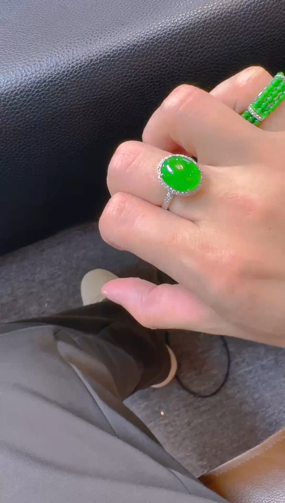 【闪购商品】翡翠戒指银S925镶嵌天然a货翡翠