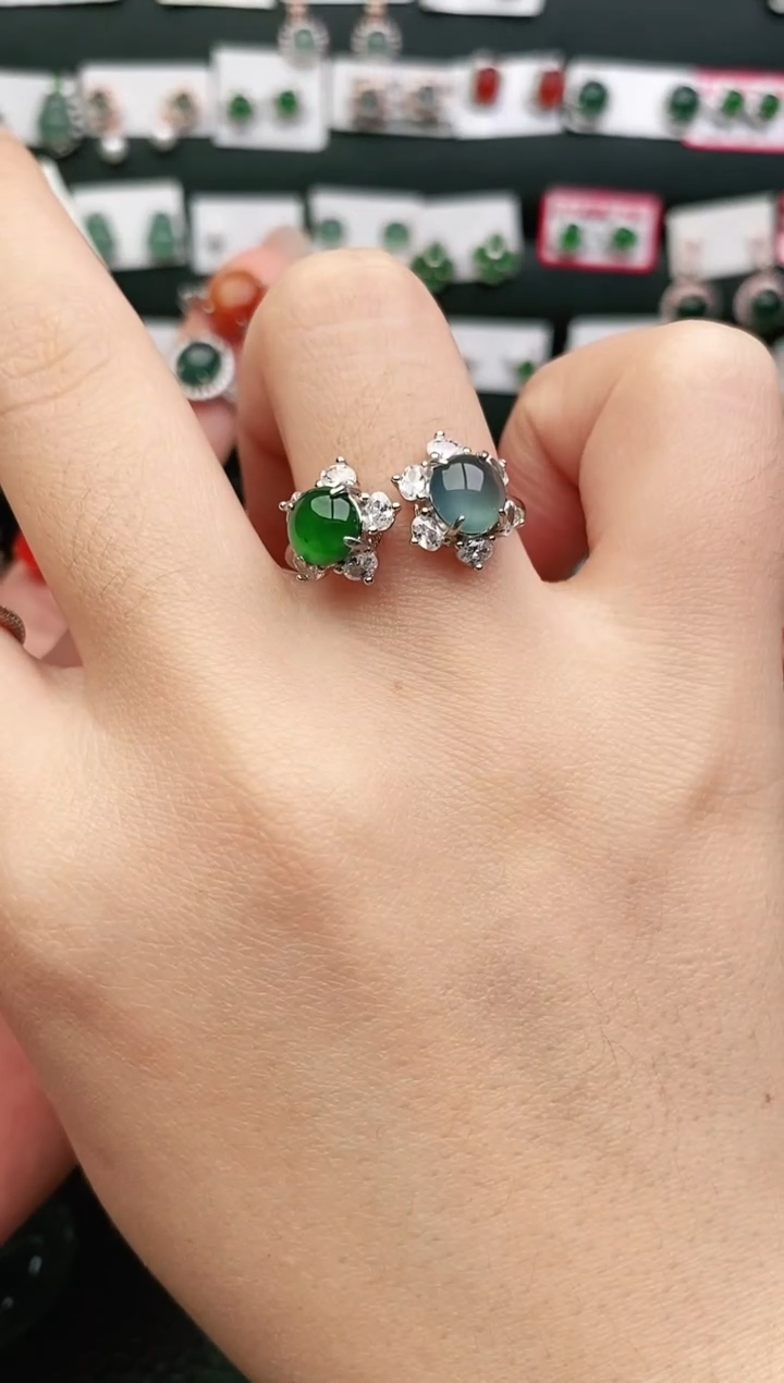 【闪购商品】翡翠戒指银S925镶嵌戒指