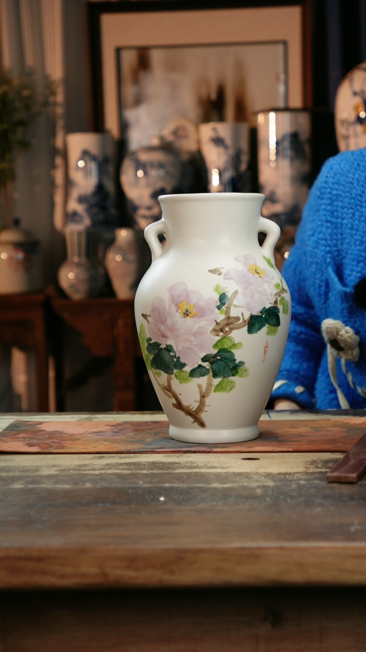 【闪购商品】瓷片景德镇纯手工釉下彩精品花瓶