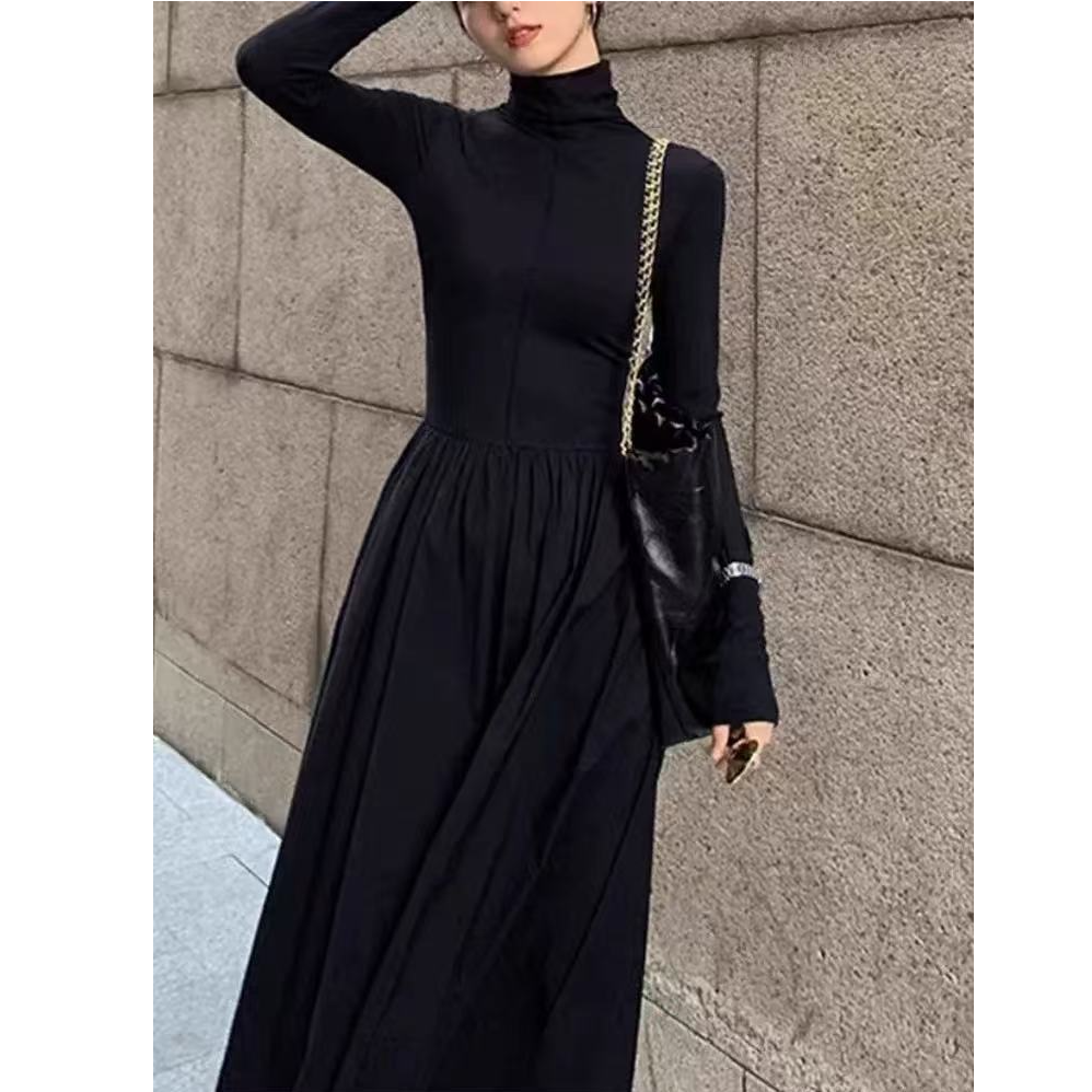 PPY-1010   时尚高级半高领百搭连衣裙[送腰带]