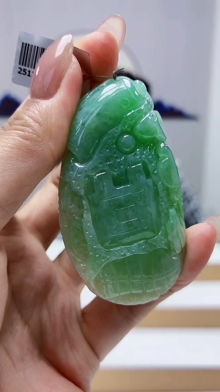 未镶嵌定制翡翠5160MM-毛货挂件44