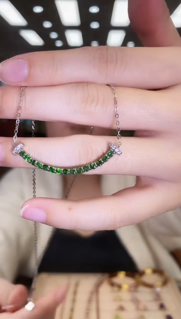 银S925镶嵌项链石榴石09