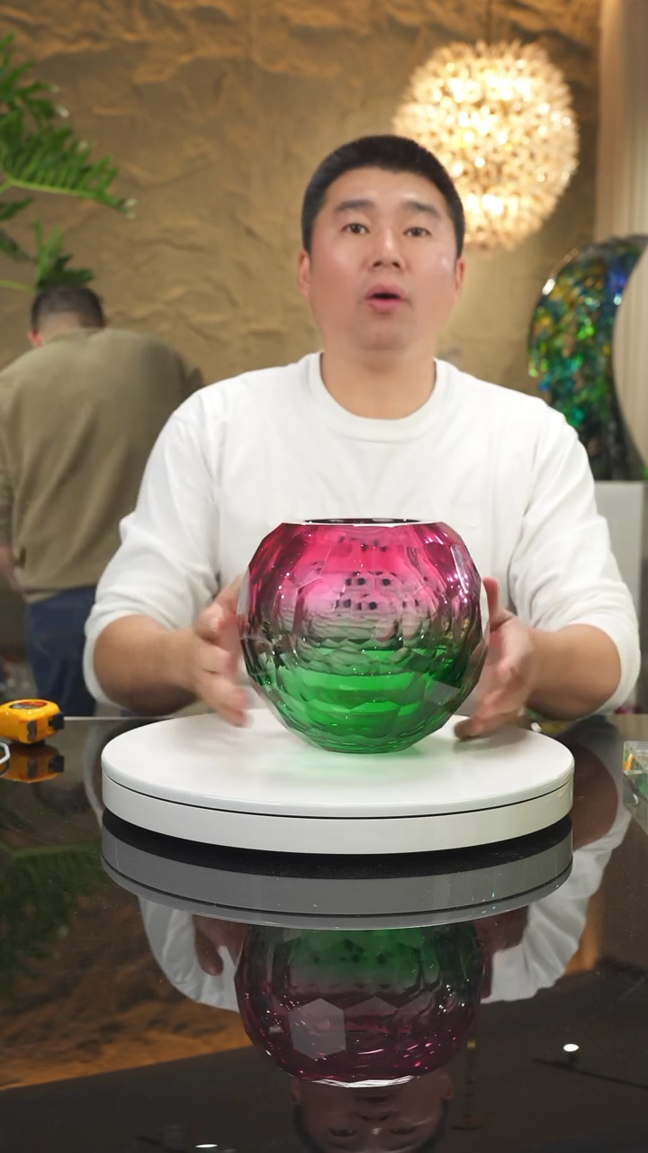 【闪购商品】摆件福利金红绿切面花瓶