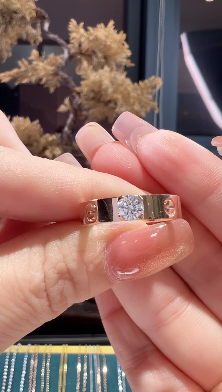 戒指/指环18K金镶嵌天然钻石预售30分钻石戒指（18）