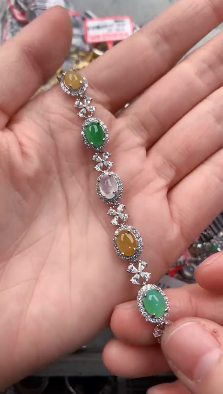 银S925镶嵌戒指翡翠666----8