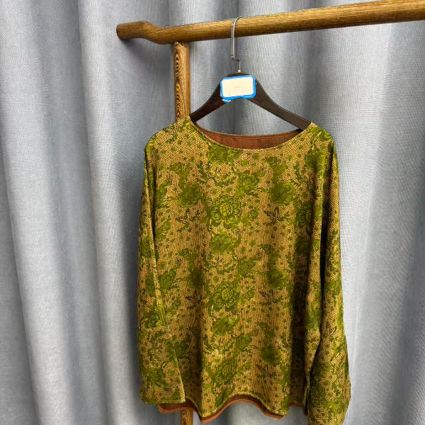 新款时尚休闲香云纱圆领上衣Z860