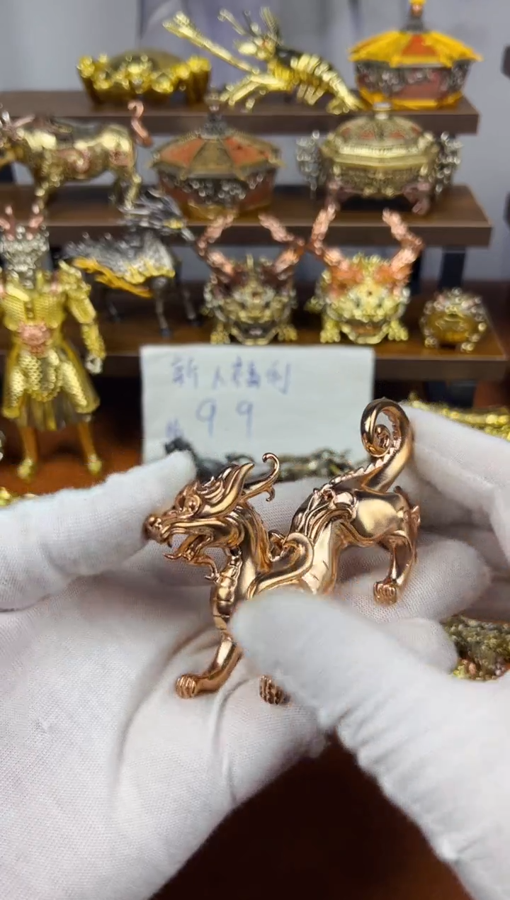 龙貔貅紫铜摆件实心