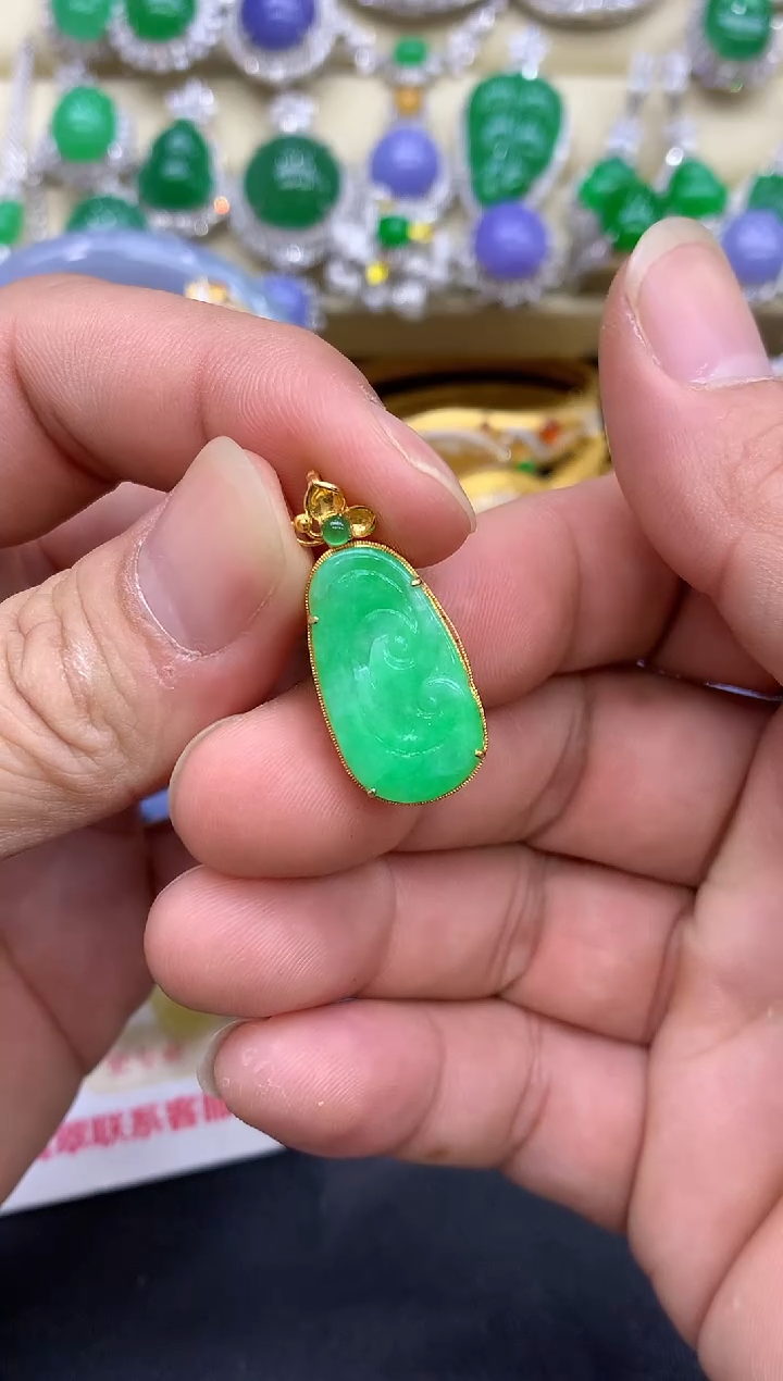 颈饰18K金镶嵌翡翠?****?186-中国好珍宝-分单总价1650