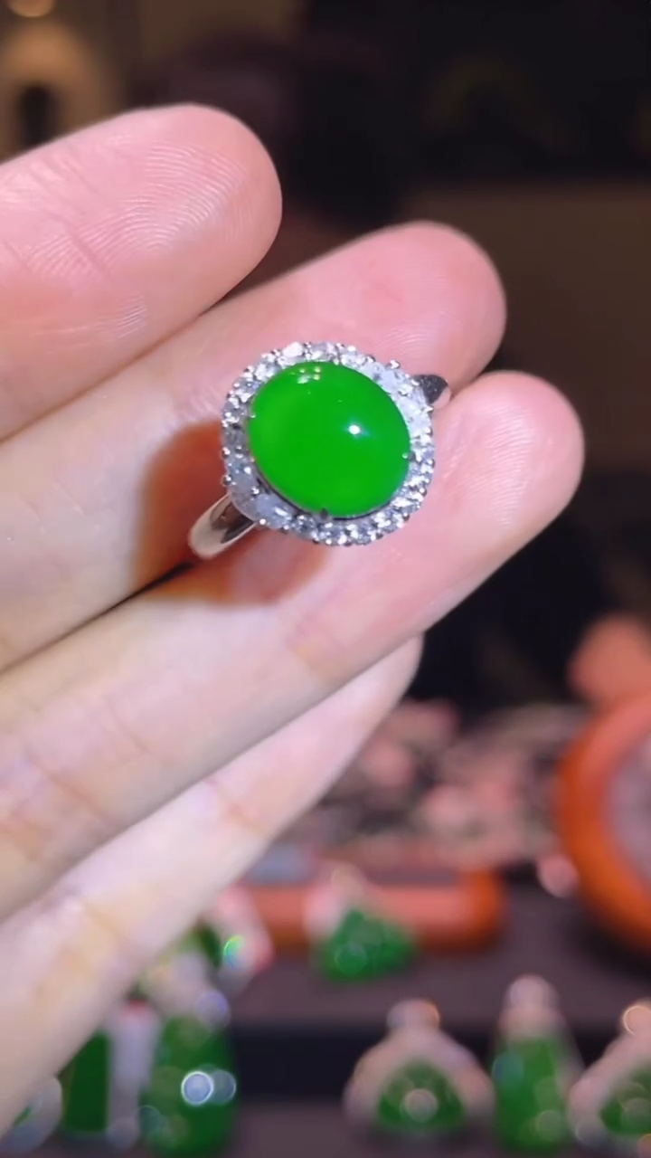 【闪购商品】翡翠颈饰18K金镶嵌天然A货翡翠A3