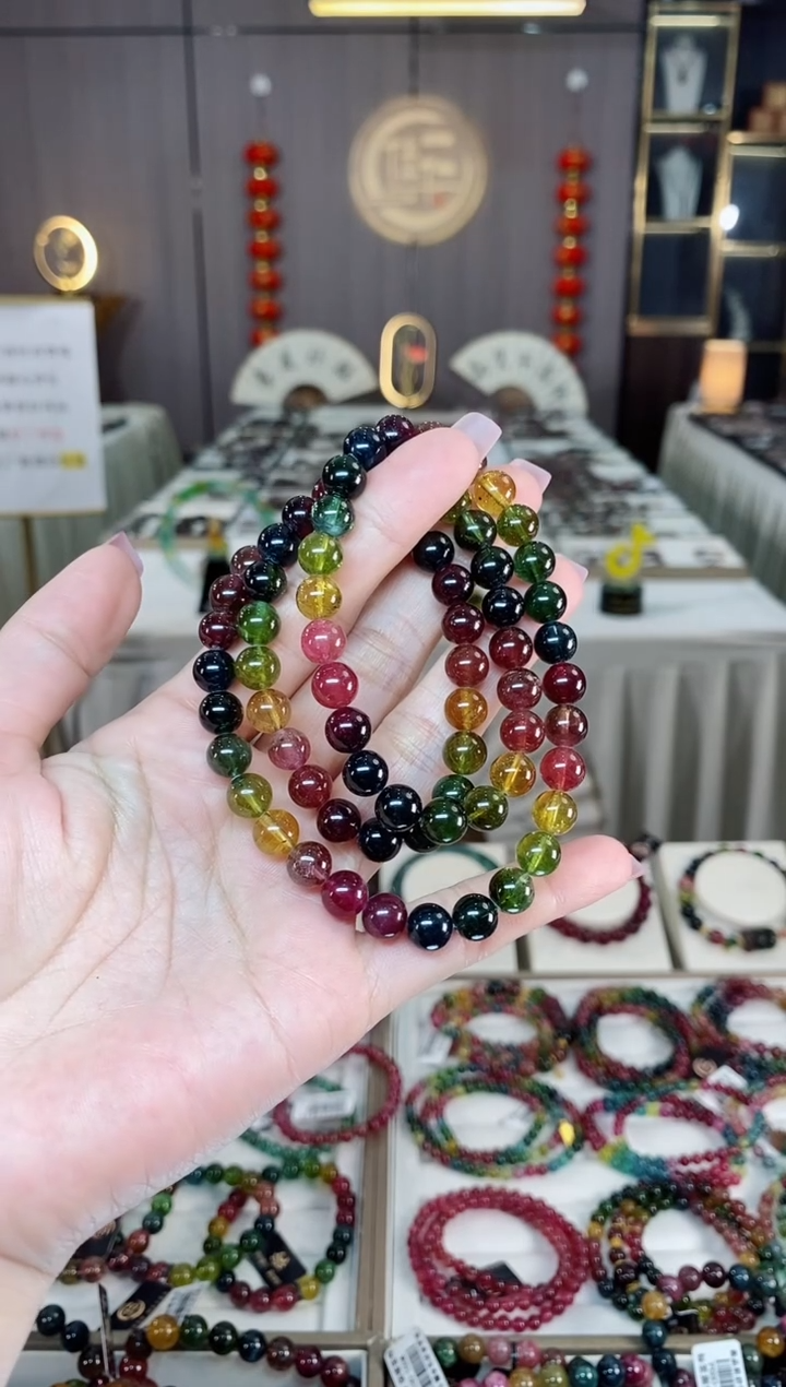 未镶嵌老矿碧玺三圈手串7mm+碧玺hon多样性发货一条